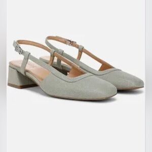 Naturalizer Harper Block Heel in Pistachio Green Suede